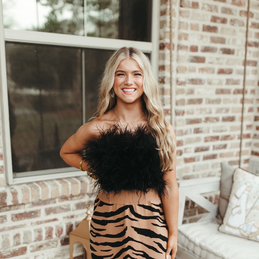 Buddy Love black feather top medium NWT